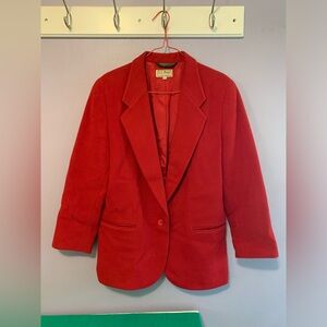 Women’s Vintage LL Bean Red Wool Blazer Suit Jacket 6 Petite